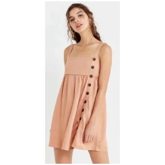 Urban Outfitters | Dresses | Urban Outfitters Lindsay Buttonup Tan Brown  Mini Dress